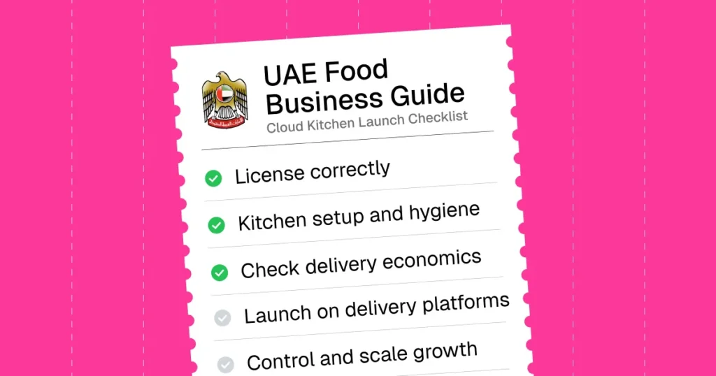 Featured graphic for FoodWork's blog post on the UAE food business guide for a controlled launch