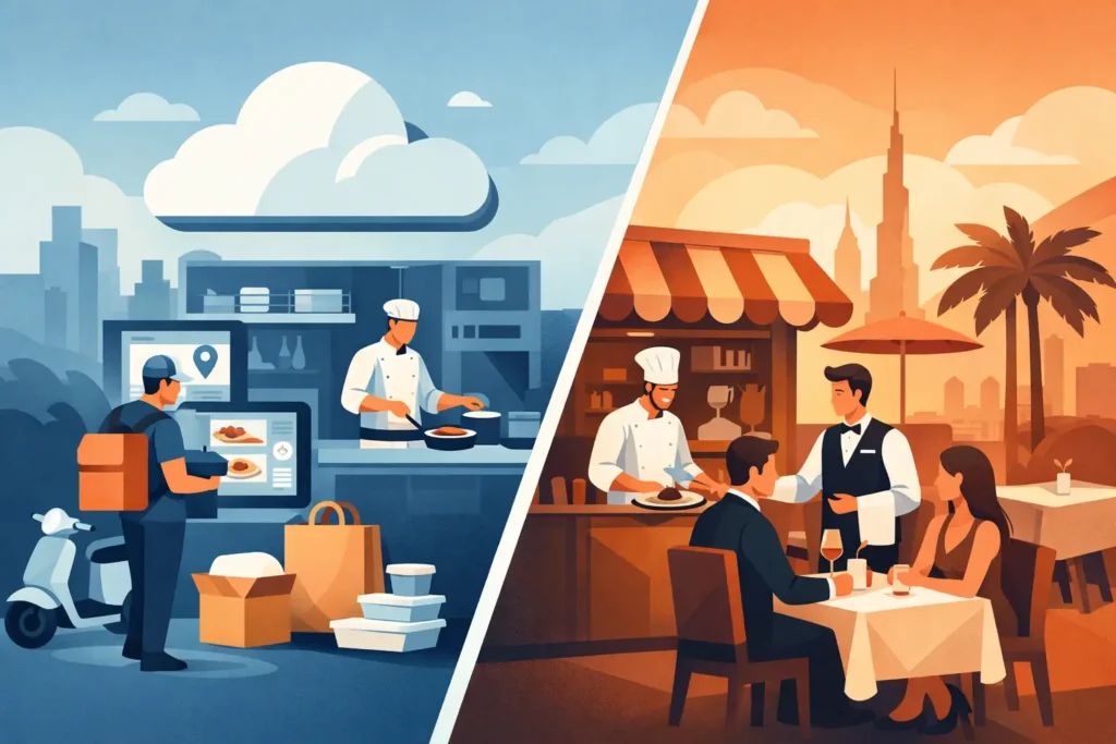 Cloud Kitchen Versus Restaurant for UAE Founders